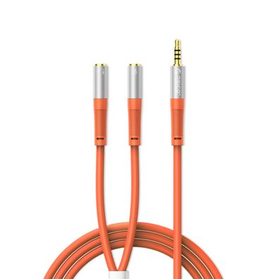ORICO AX2-10 3,5-mm Audio-Splitter Kopfhörer Mikrofon Adapter 1 m Orange