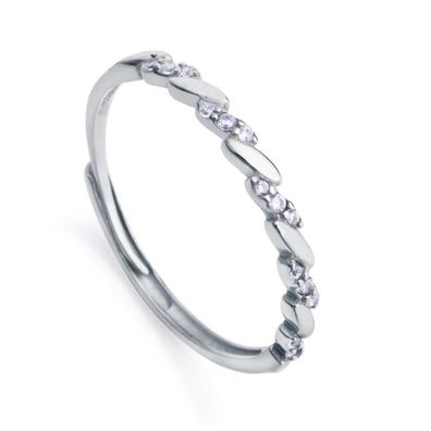 Viceroy Minimalistischer silberner Ring mit Zirkonen Clasica 13157A013 53 mm