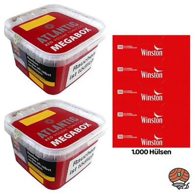 Atlantic Red Volumentabak Megabox 2x 150g, 1000 Winston Hülsen