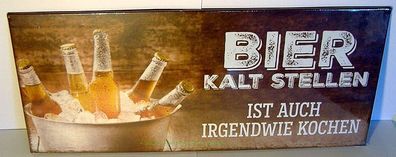 Metall Schild Bier kalt Stellen Dekoration Deko Spass Party Küche Männer Geschenk