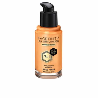 Max Factor Facefinity All Day Flawless 3 In 1 Foundation W78-Warm Honey 30ml