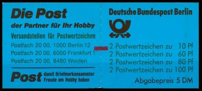 BERLIN Markenheftchen Nr MH 15mZ postfrisch X72553A