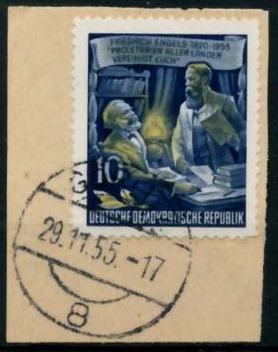 DDR 1955 Nr 486AYII zentrisch gestempelt Briefstück X8BEE62