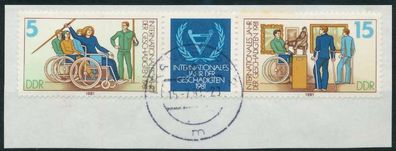 DDR Zusammendruck Nr WZd500 zentrisch gestempelt 3ER STR BRF X1589CA