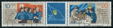 DDR Zusammendruck Nr WZd494 gestempelt 3ER STR X1589EA