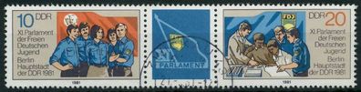 DDR Zusammendruck Nr WZd494 gestempelt 3ER STR X1589EE