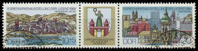 DDR Zusammendruck Nr WZd609 gestempelt 3ER STR X195DE6