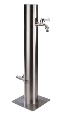 Edelstahl Wasserzapfsäule 2 Hähne 75 cm