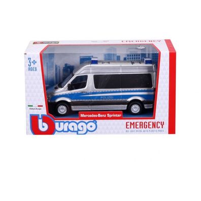 Bburago 18-32006P Emergency Mercedes Benz Sprinter Polizei 1:50 NEU Modellauto