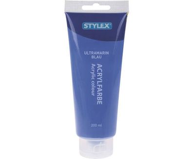 Acrylfarbe 200 ml STYLEX Acryl Farben Malfarbe Künstler blau Ultramarinblau