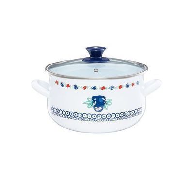 Kochtopf 16 cm mit Deckel emailiert Kalina 2 L EMALIA OLKUSZ