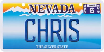 USA Kennzeichen mit Namen, Blechschild, CHRIS , Nevada , (21)