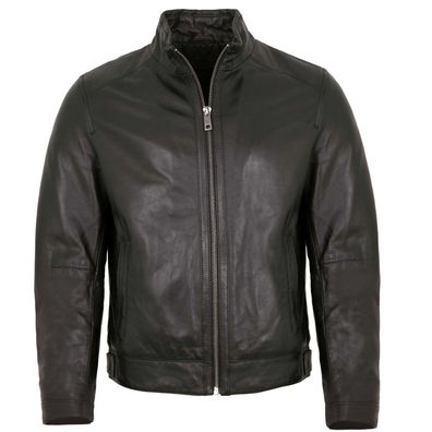 Milestone - Herren Lederjacke Lammnappa schwarz