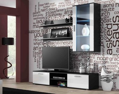 Wohnwand SOHO 5: Moderne Schrankwand mit LED-Beleuchtung