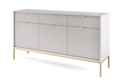 Kommode Nova KSZ154 Sideboard Grau/ Goldene Griffe und Beine, 154x83x39