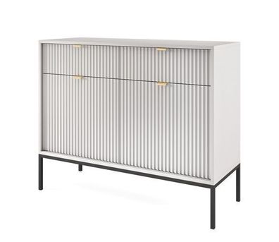 Nova KSZ104 Wohnzimmerschrank Grau/ Schwarze Beine und Goldene Griffe 104x83x39