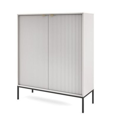Schrank Nova NVK104 Kommode Wohnzimerschrank Grau/ Schwarze Beine und Goldene Griffe