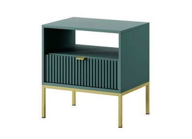 Nachttisch Nova S54 Nachtschrank Labrador/ Goldene Beine und Griffe 54x56x39