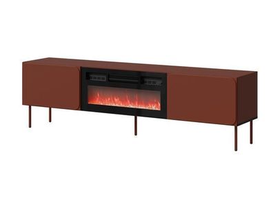 Lowboard Rafael Fernsehschrank 200 cm mit elektrischem Kamin - Red Tuscan