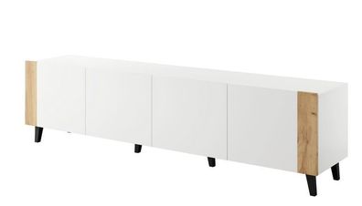 Fernsehschrank Faro Tv-Lowboard 200x52x42 cm weiß/ Craft Eiche