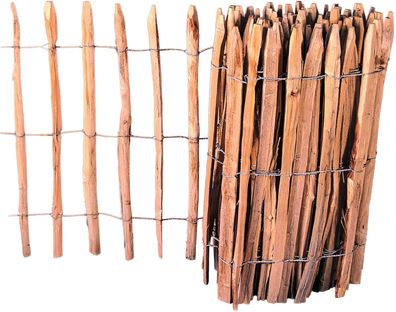 Staketenzaun 0,9x10m Gartenzaun Holzzaun Gartenteichzaun Rollzaun Haselnuss Zaun