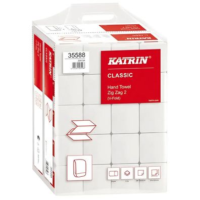 Katrin Classic Handtuchpapier Weiß 2-lagig ZZ/V-Falz 4000 Blatt