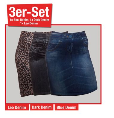 SMART TEX® Jeaneez Röcke 3er Set Gr. XL