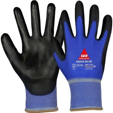 12 Paar Montagehandschuhe Padua Blue Gr. 7 schwarz/blau