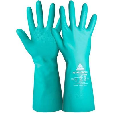 12 Paar Nitril Chemikalienschutzhandschuhe Green Gr. 9