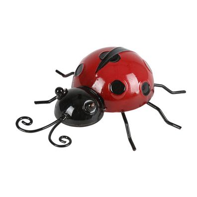 Deko Marienkäfer aus Metall Dekofigur Gartendeko Gartenfigur Käfer 16x13,5cm
