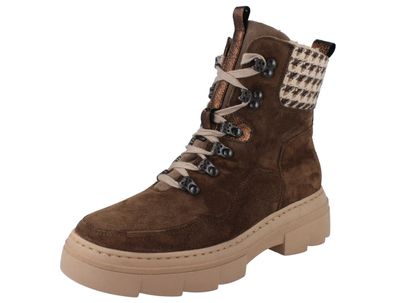 Waldläufer H Saiga Damen Stiefel Warmfutter braun Veloursleder