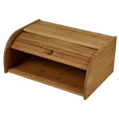 Bambus Brotkasten 40x27x17cm Brotbox Brotbehälter Aufbewahrungsbox Rollkasten