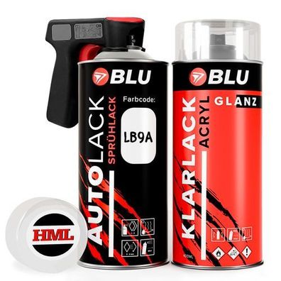 BLU Spraydosen LB9A candyweiss spray klarlack autolack für VW SKODA