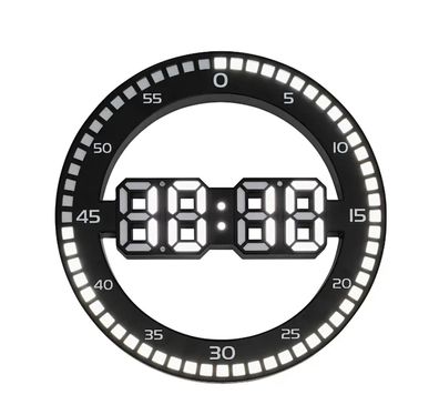LED Tisch- und Wanduhr Digitaluhr Ø 30,5 cm 12/24h USB