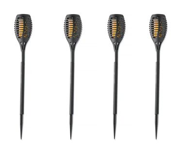 Solar-Gartenstecker Flame 4er-Set mit Klammer