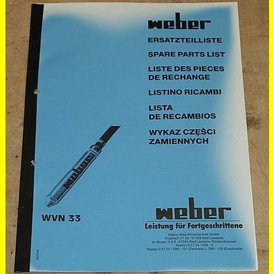 Weber Innenrüttler WVN33 - Ersatzteilliste