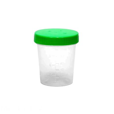Urinsammelbehälter 100ml Mit Grünem Schraubdeckel Transparent
