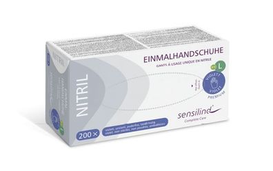 Sensilind Nitril Einmalhandschuhe Premium, 200 Stück