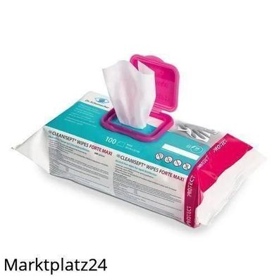 Cleanisept Wipes Forte Maxi Desinfektionstücher, 100 Stück, Hautfreundlich