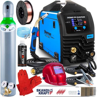 Sherman Digimig 215 Dualpulse Schweißgerät MIG MAG MMA WIG 230V 50Hz 200A