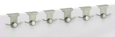 Edelstahl-Doppelhaken 6er-Set Türgarderobe Türhaken Handtuchhaken Garderobe