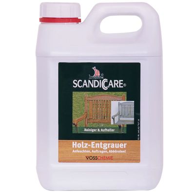 Scandiccare Holzentgrauer 2,5L porentiefe Reinigung Holz Kunststoff Beton