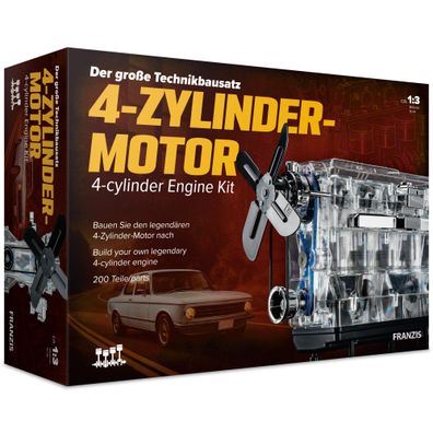 4-Zylinder Motor Lernpaket zum selber Bauen Bausatz Modellbau Franzis Verlag