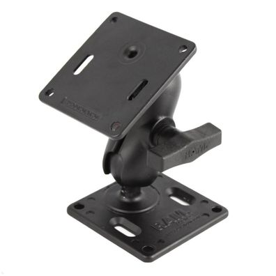 RAM Mounts Aufbau-Set - 2x VESA-Platte (75x75 mm), kurzer Verbindungsarm, C-Kuge