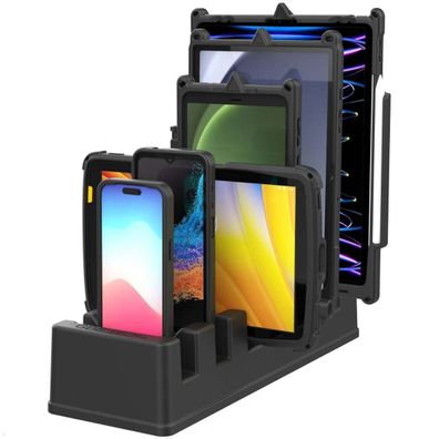 RAM Mounts 6-Fach GDS Tisch-Ladestation für Tablets in IntelliSkin Schutzhülle (