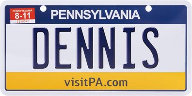 USA Kennzeichen mit Namen, Blechschild, DENNIS , Pennsylvania , (26)