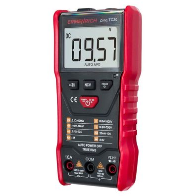 Ermenrich - 82546 - Zing TC20 Digitales Multimeter, rot