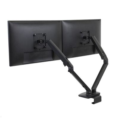 Ergotron MXV Dual Monitor Tisch Halterung für 2 Displays mit C-Klemme, Schwarz (