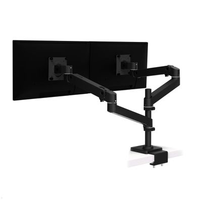 Ergotron LX Pro dual Monitor Tischhalterung mit C-Klemme, hohe Säule, Schwarz (4