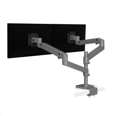 Ergotron LX Pro dual Monitor Tischhalterung mit C-Klemme, hohe Säule, Grau (45-7